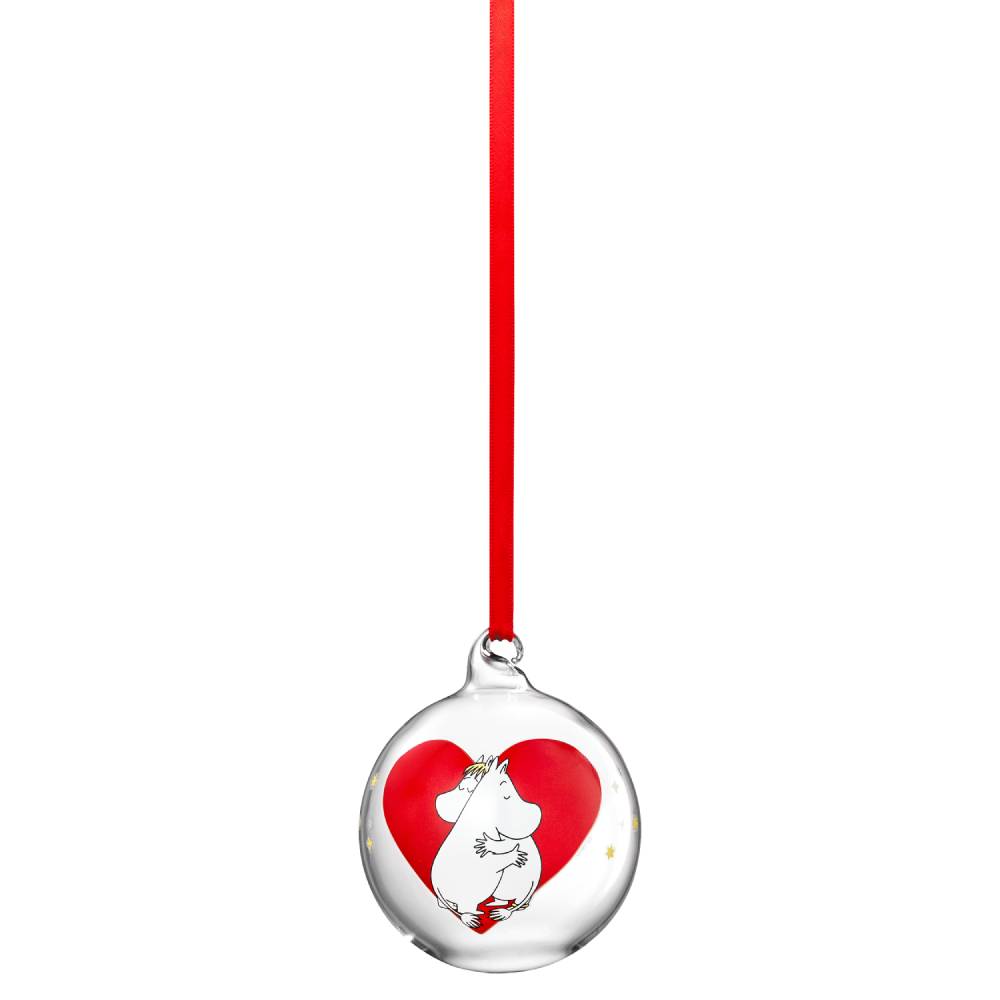 Moomin Heart Glass Bauble 7cm - The Official Moomin Shop