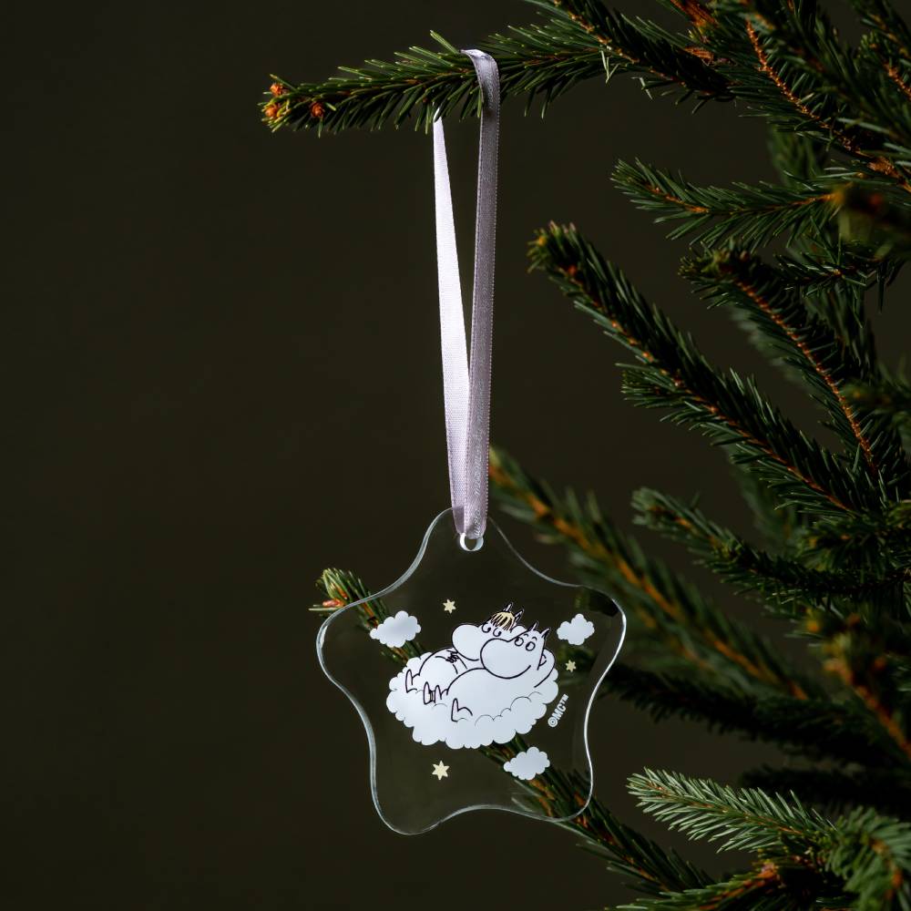 Moomintroll &amp; Snorkmaiden Glass Ornament 8cm - The Official Moomin Shop