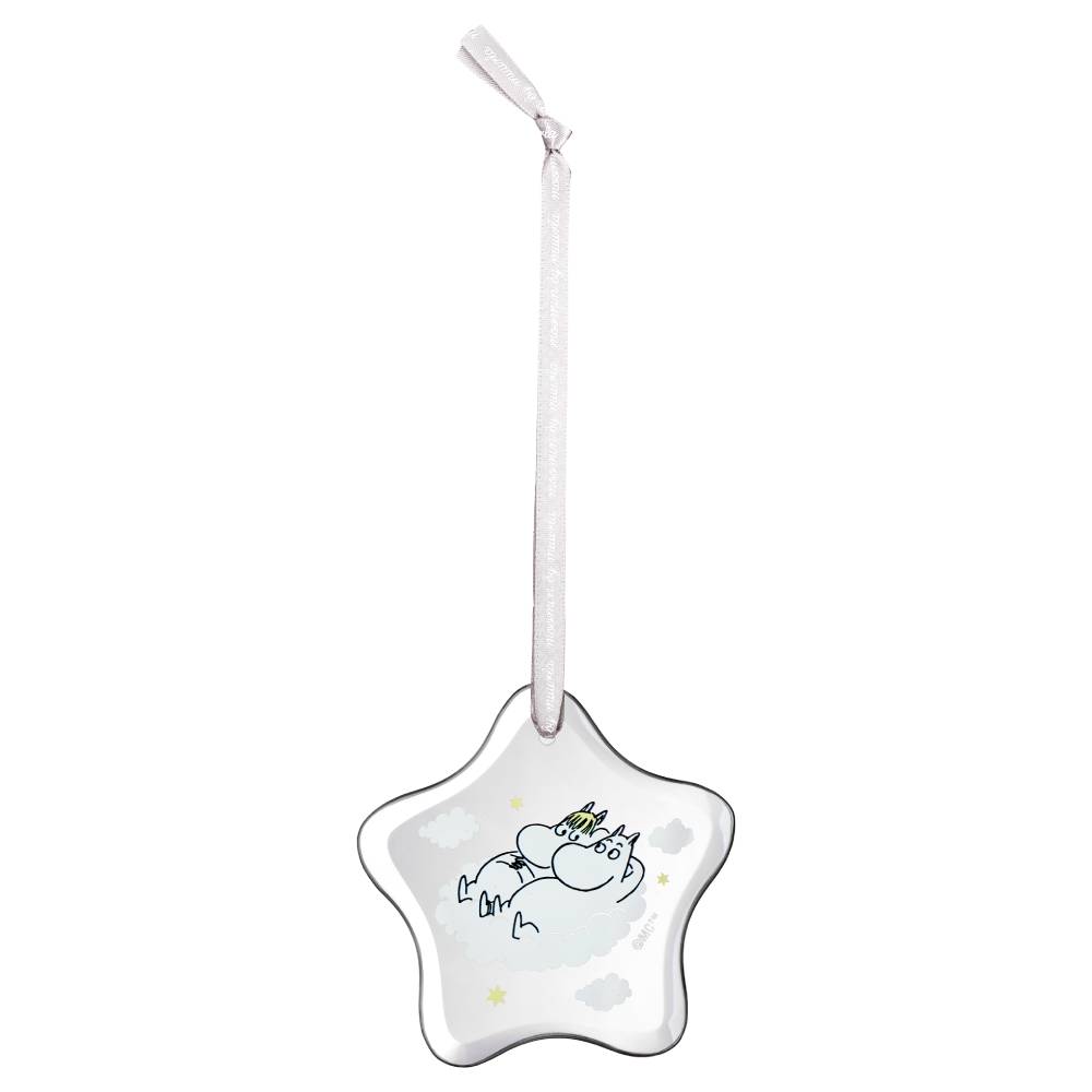 Moomintroll &amp; Snorkmaiden Glass Ornament 8cm - The Official Moomin Shop