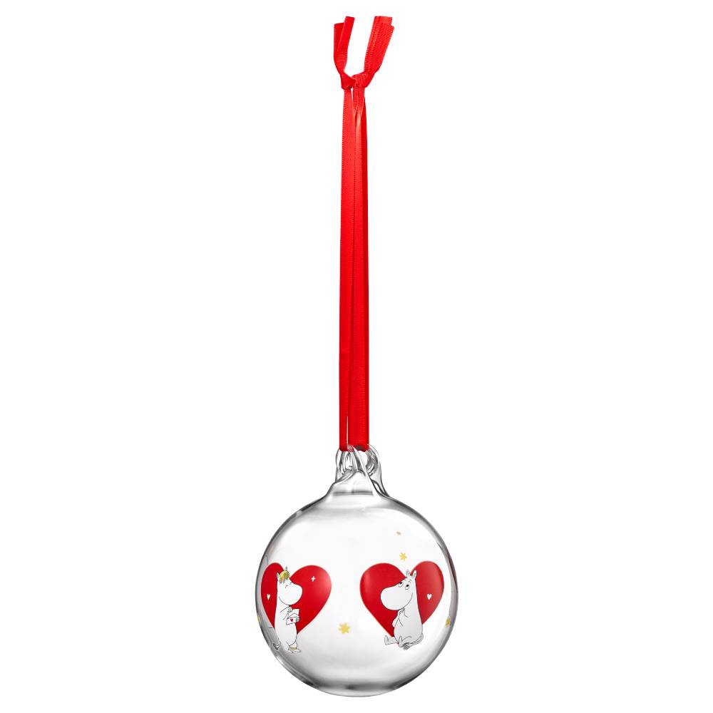 Moomin Heart Glass Bauble 9cm - The Official Moomin Shop