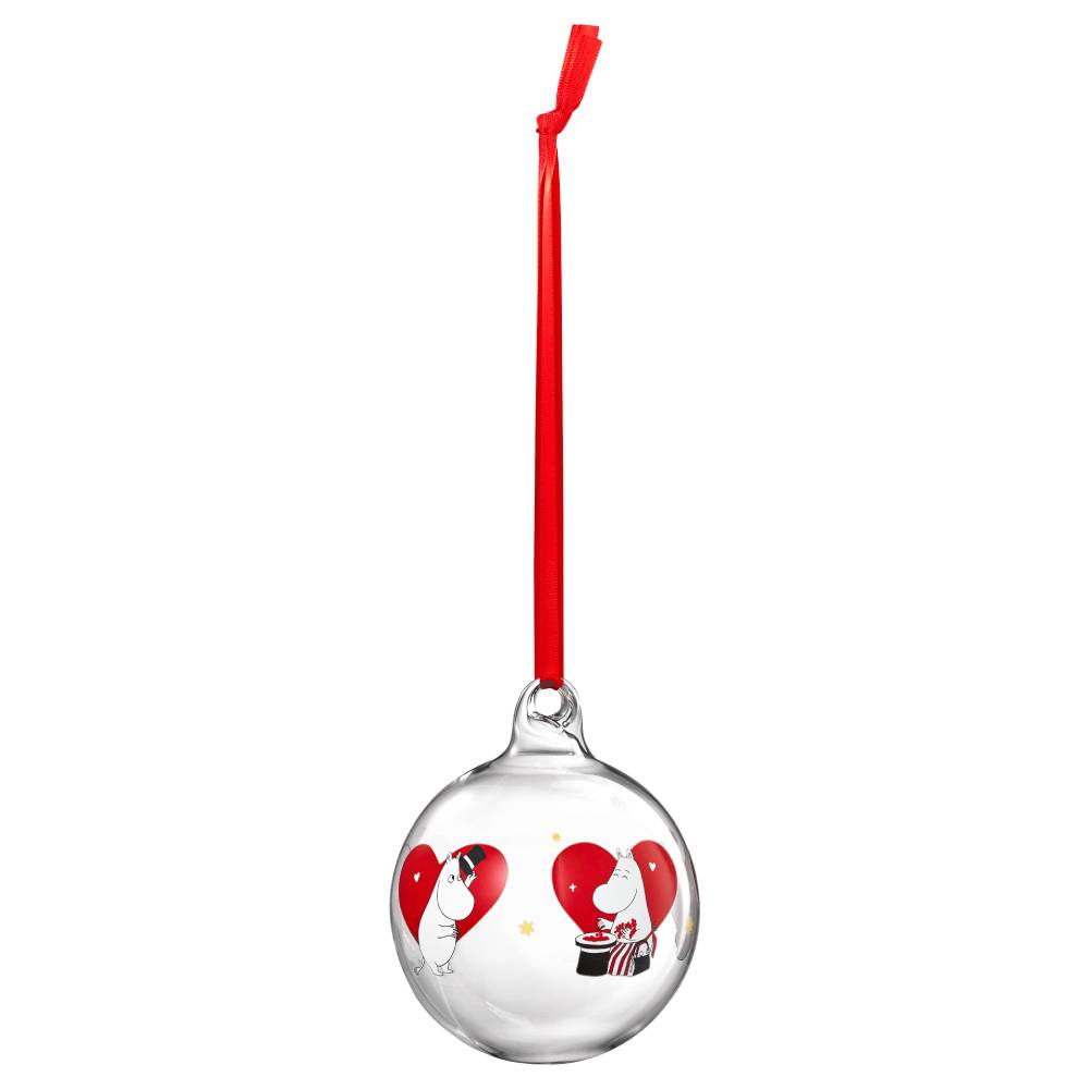 Moomin Heart Glass Bauble 9cm - The Official Moomin Shop