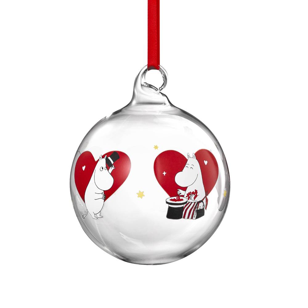 Moomin Heart Glass Bauble 9cm - The Official Moomin Shop