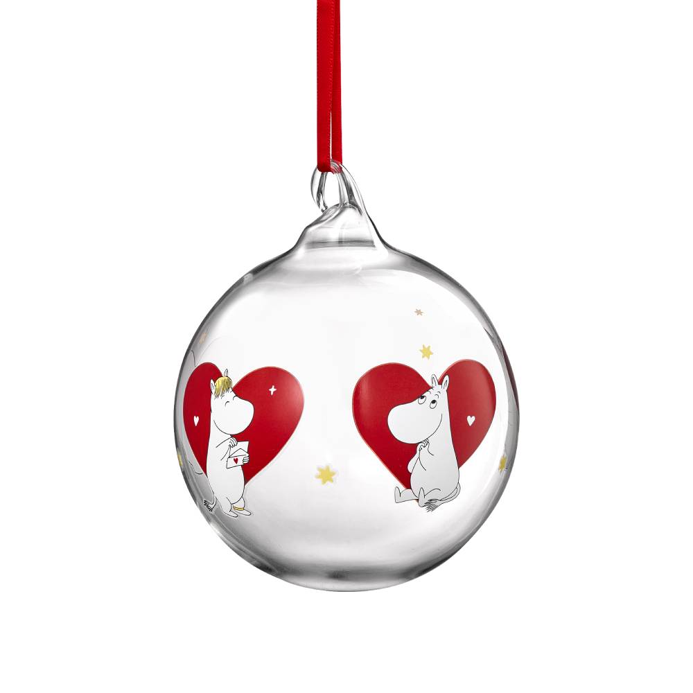 Moomin Heart Glass Bauble 9cm - The Official Moomin Shop