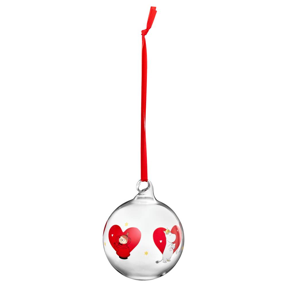 Moomin Heart Glass Bauble 9cm - The Official Moomin Shop