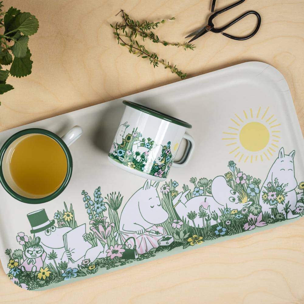 Moomin Garden Tray White 43x22cm - Muurla - The Official Moomin Shop