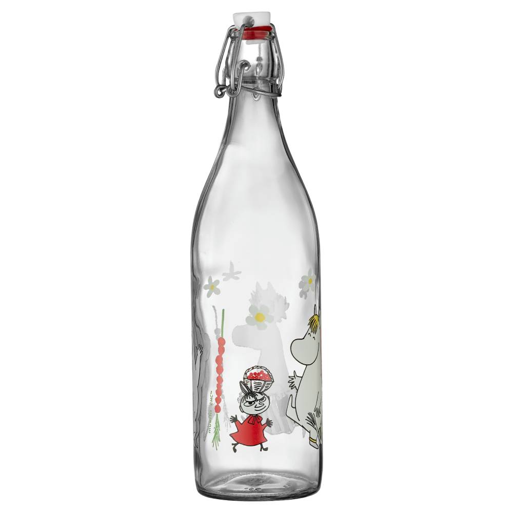 Moomin Wild Strawberries Glass Bottle 1L - The Official Moomin Shop