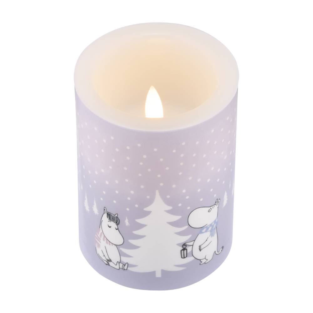 Moomin Snowfall Mug & Led Candle & Tray Lilac Bundle