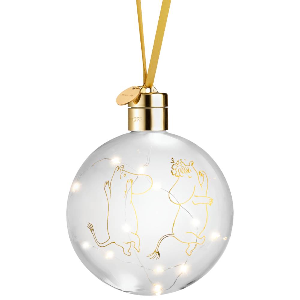 Moomin 80 Glass Bauble &amp; LED Lights 11cm - The Official Moomin Shop