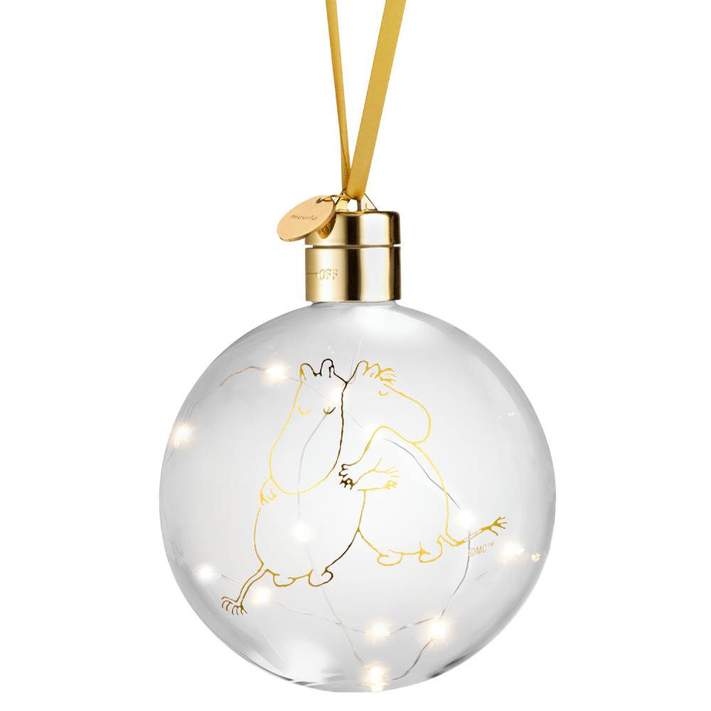 Moomin 80 Glass Bauble &amp; LED Lights 11cm - The Official Moomin Shop