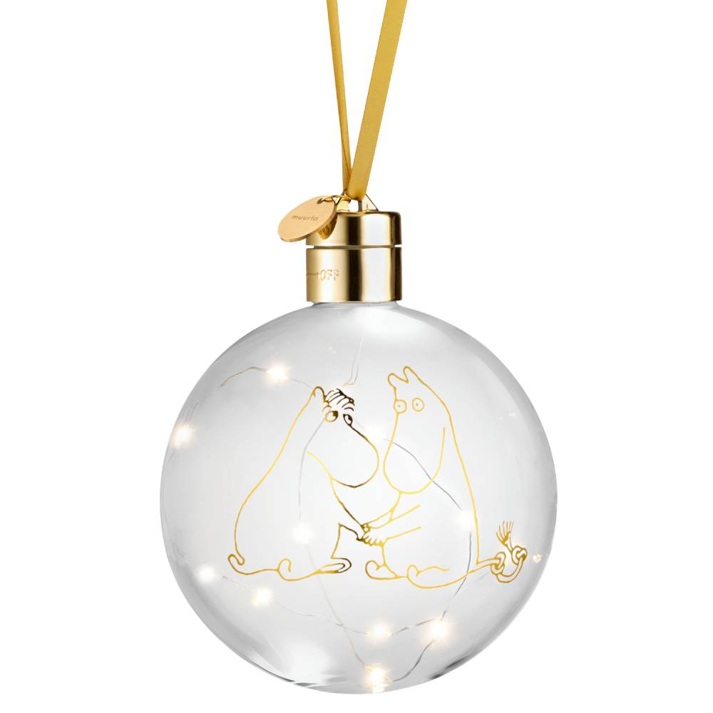Moomin 80 Glass Bauble &amp; LED Lights 11cm - The Official Moomin Shop