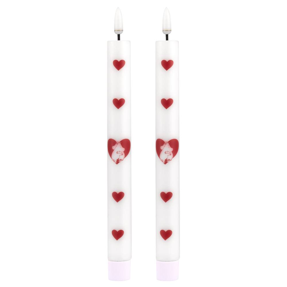 Moomin Heart LED Candles 2pcs White - The Official Moomin Shop
