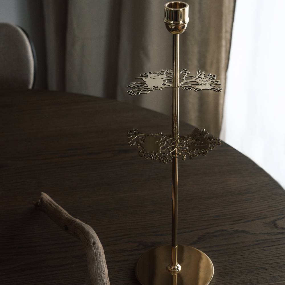 Moomin 80 Candlestand Tall Gold - Hilke - The Official Moomin Shop