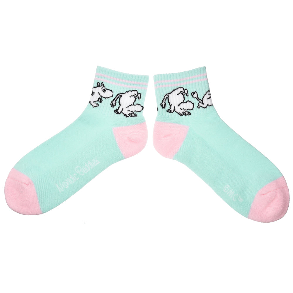 Moomintroll Retro Ankle Socks 36-42 Lightgreen - The Official Moomin Shop