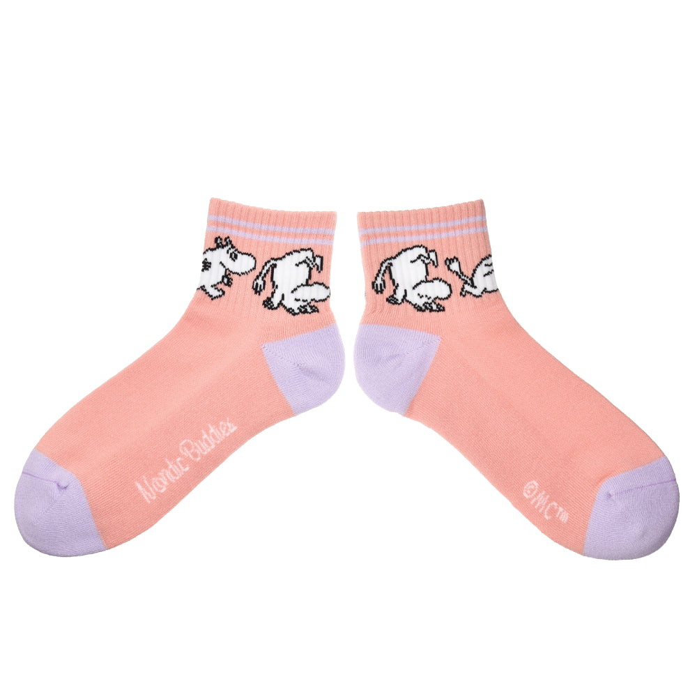 Moomintroll Ladies Retro Ankle Socks Peach - Nordicbuddies - The Official Moomin Shop