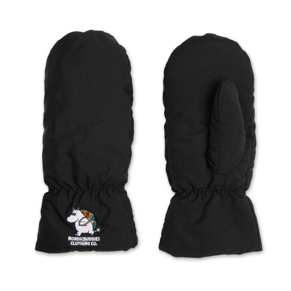 Moomintroll Puffer Mittens Adult Black - Nordicbuddies - The Official Moomin Shop