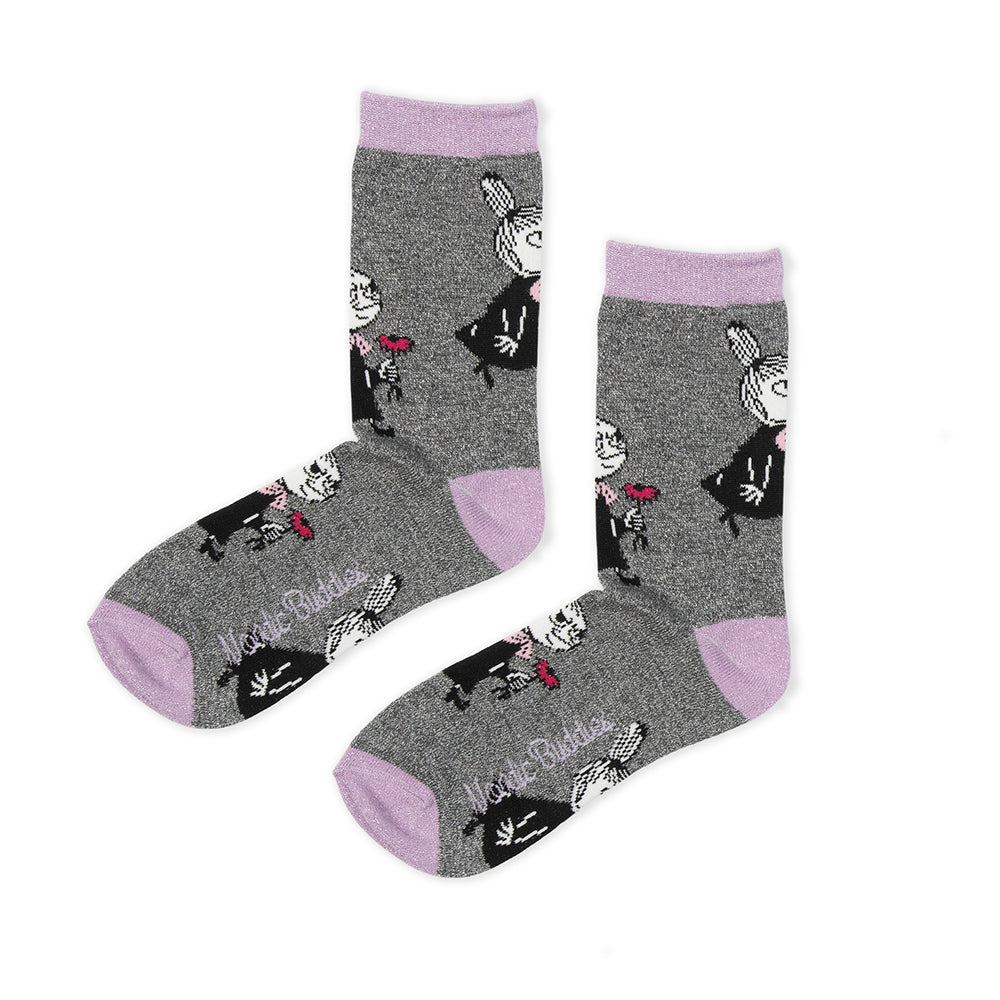 Little My's Flower Socks 36-42 Grey - The Official Moomin Shop