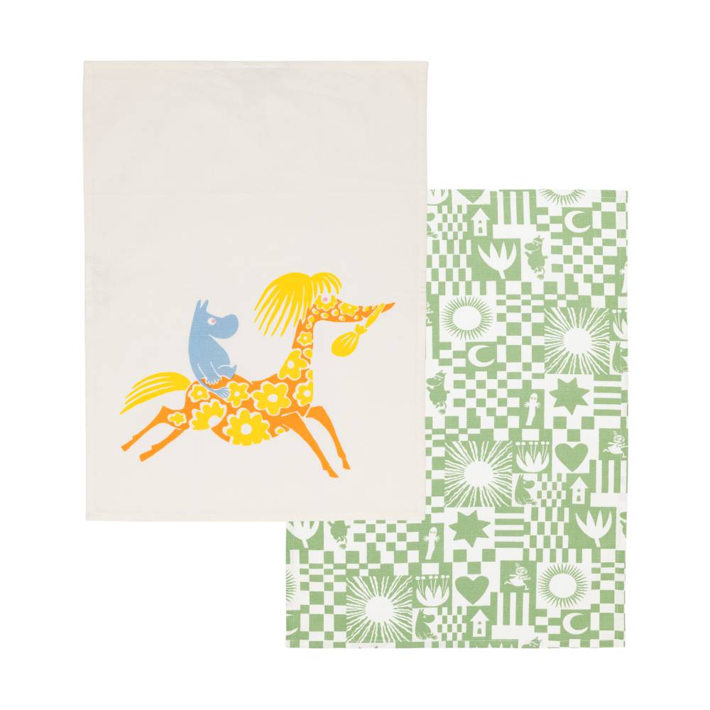 Moomin Party Kitchen Towel Green 2-Set - Moomin Arabia - The Official Moomin Shop