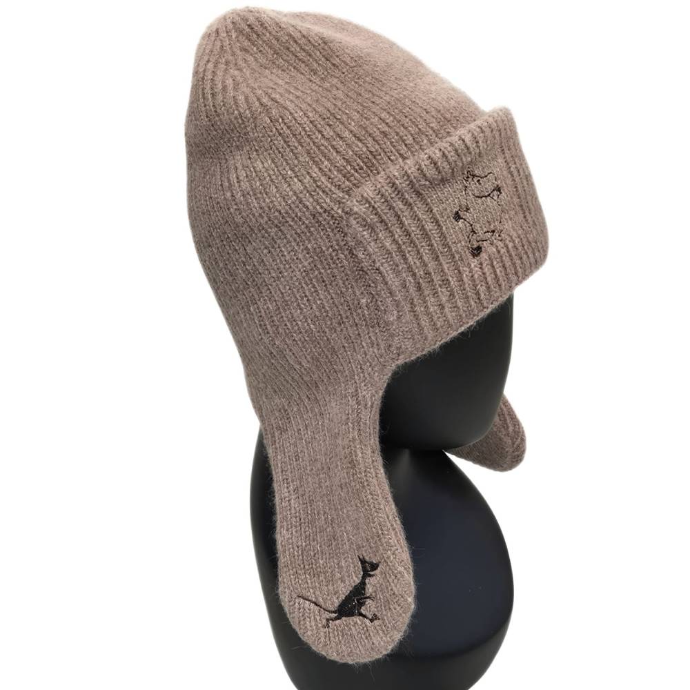 Moomintroll Knitted Beanie With Earflaps Nutria - The Official Moomin Shop