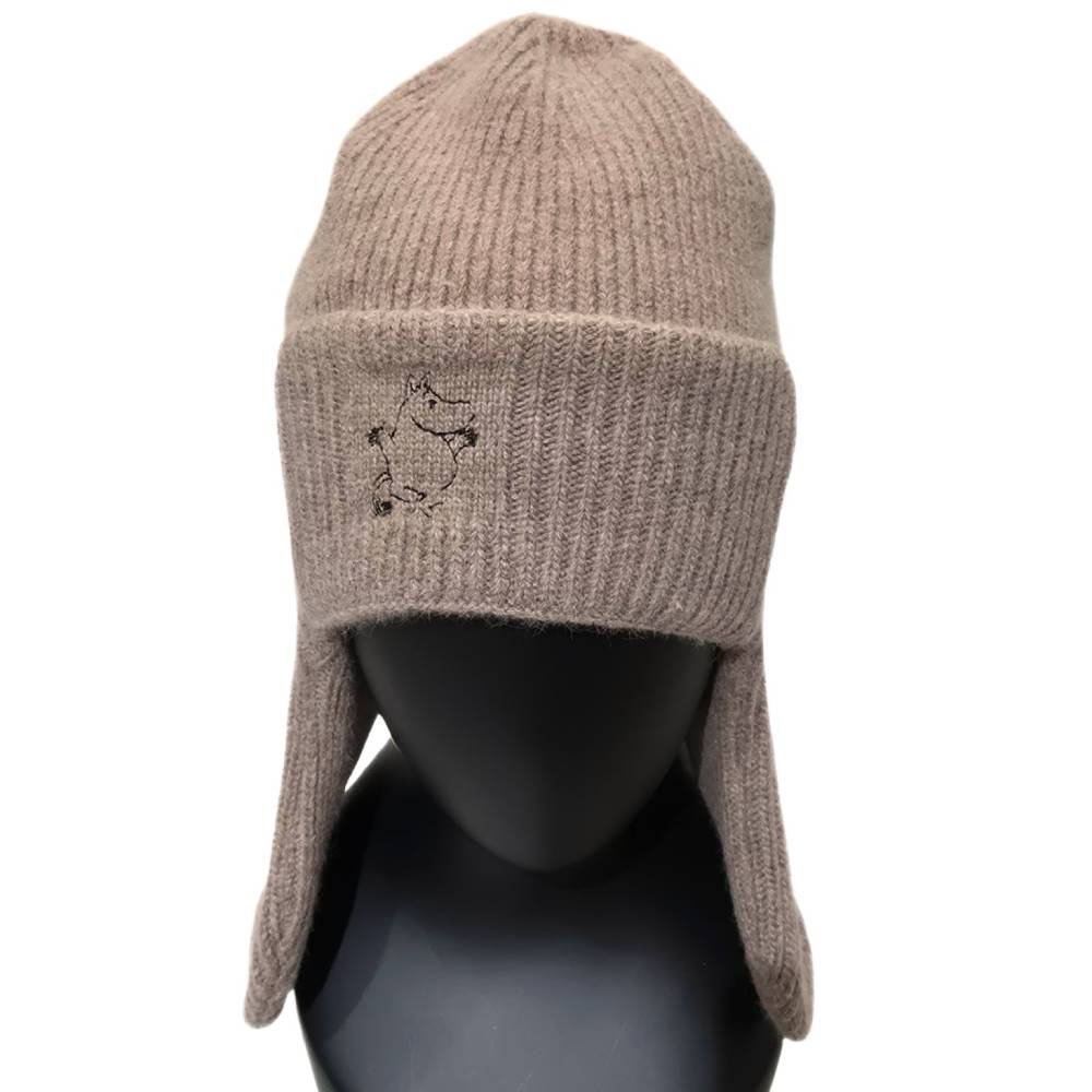 Moomintroll Knitted Beanie With Earflaps Nutria - The Official Moomin Shop