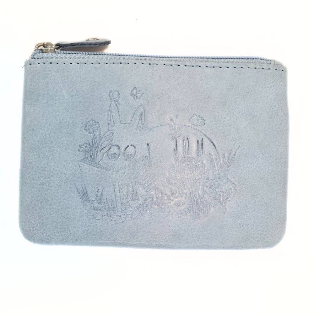 Moomintroll Leather Coin Wallet Blue - The Official Moomin Shop