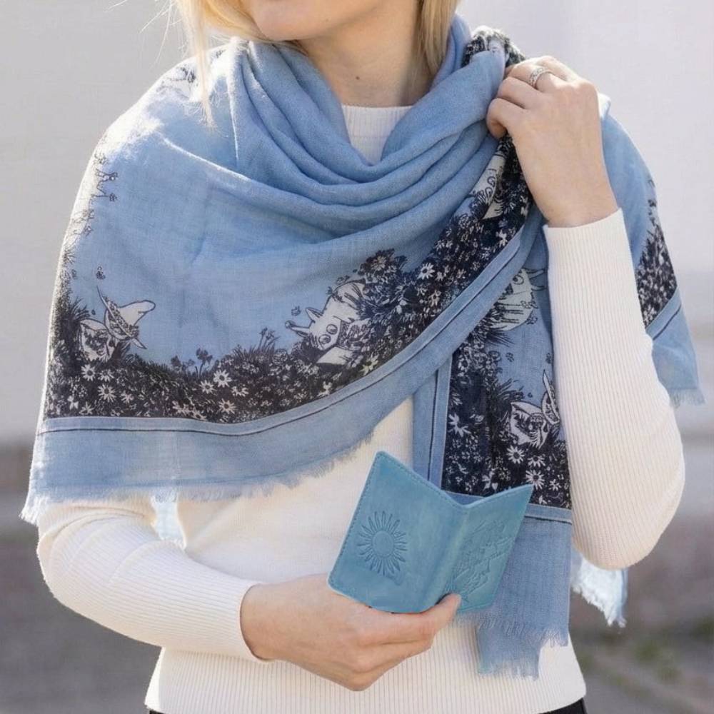 Moomintroll Lyocell Scarf Blue - The Official Moomin Shop