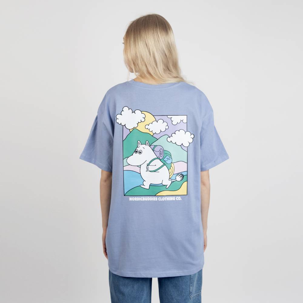 Moomintroll Running T-shirt Unisex Lightblue - The Official Moomin Shop