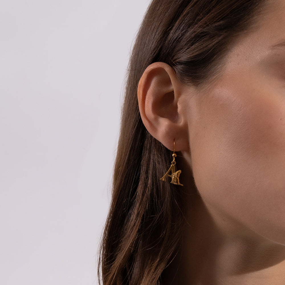 Moomin Gold Plated Letter Earring A - Skultuna - The Official Moomin Shop