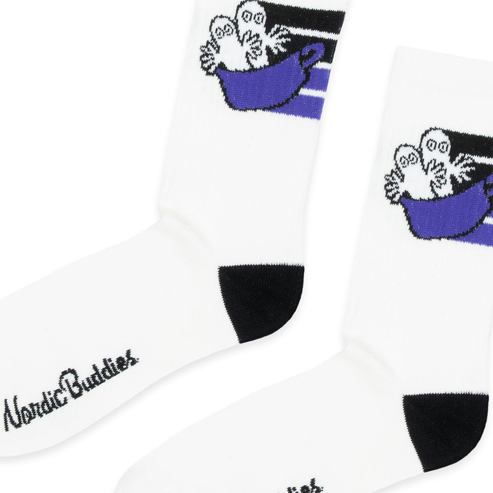 Hattifatteners Active Crew Socks 40-45 White - Nordicbuddies - The Official Moomin Shop