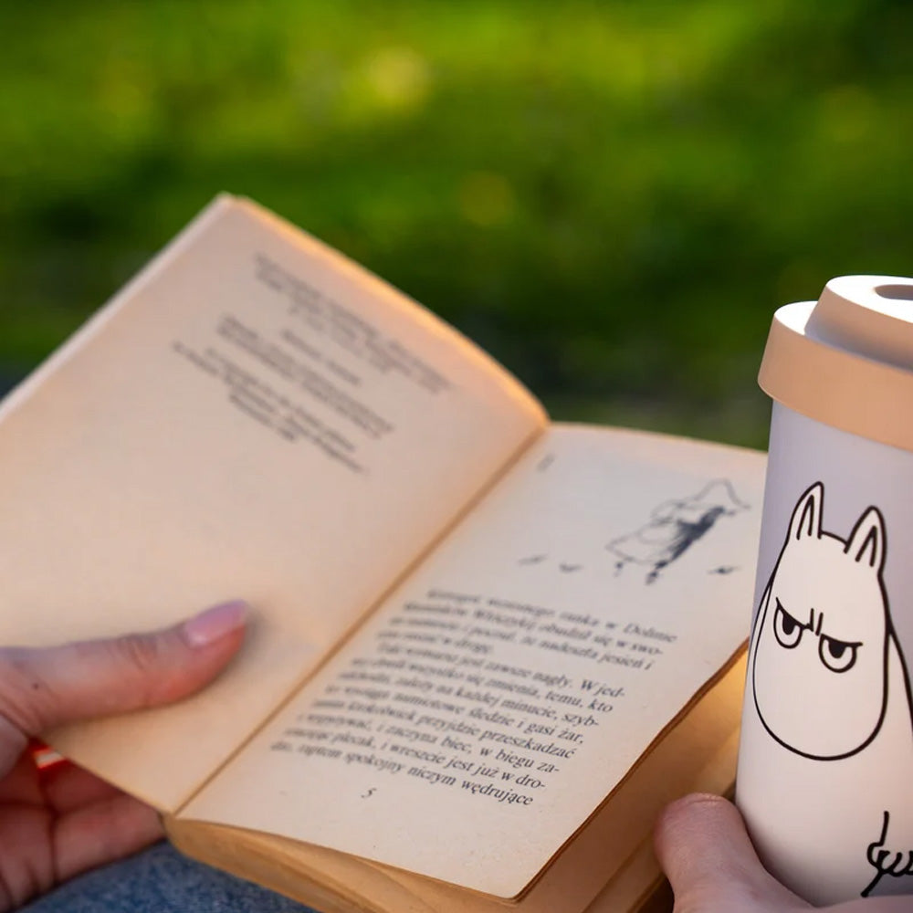 Moomintroll Angry Take-Away Mug Gray - The Official Moomin Shop