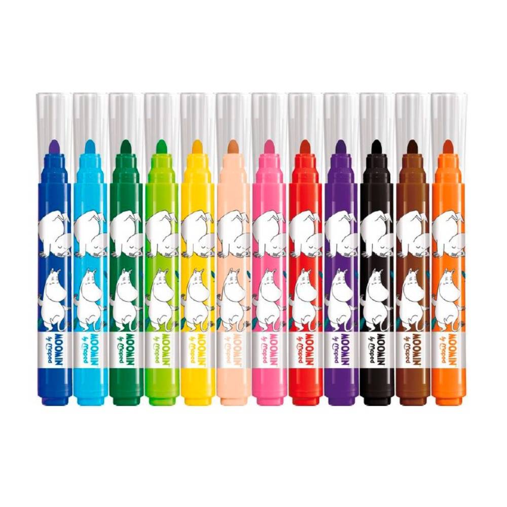 Moomintroll Felt Pens Jumbo 12-set - The Official Moomin Shop