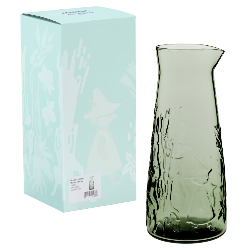 Moomin Pine Green Glass Pitcher 100 cl - Moomin Arabia - The Official Moomin Shop
