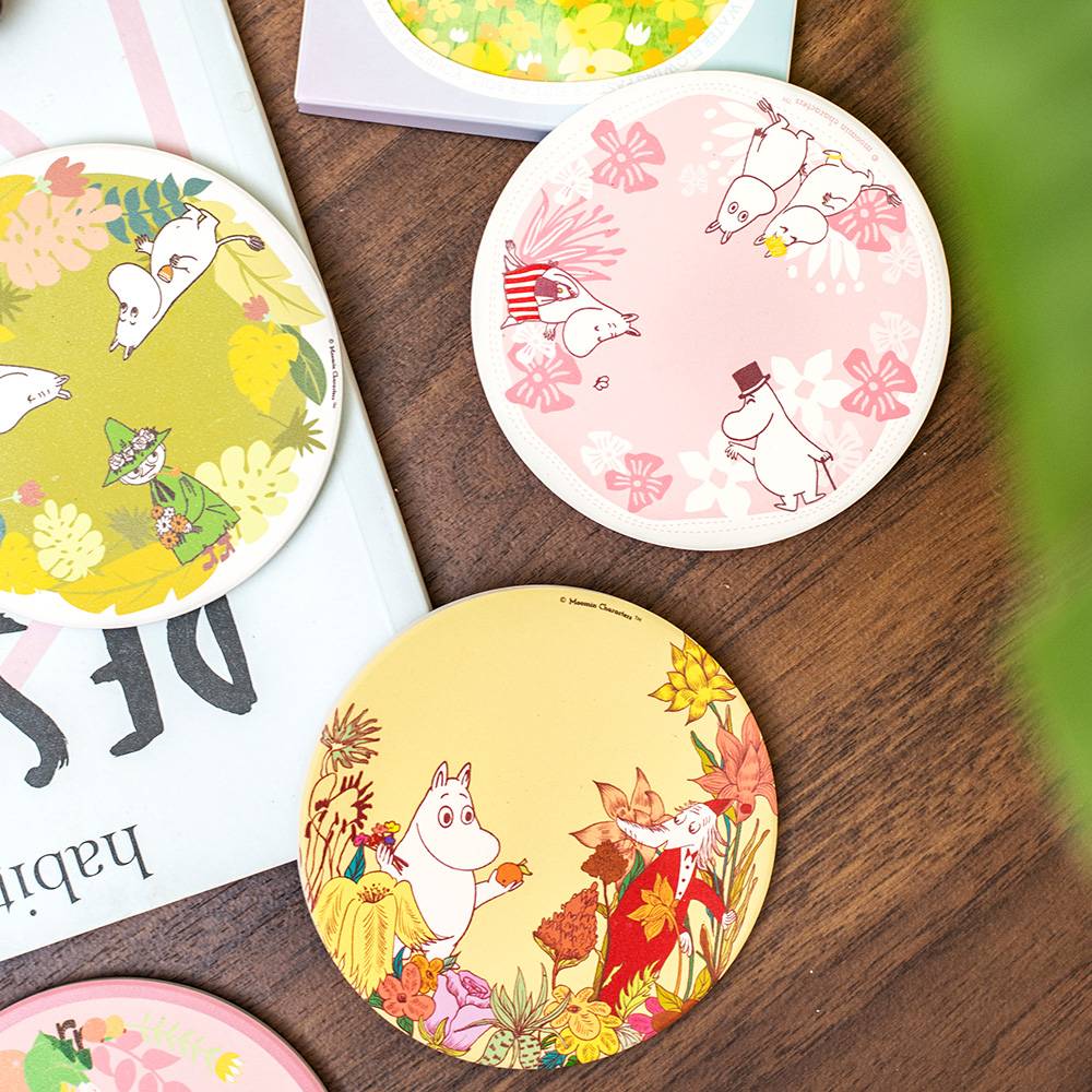 Moomin Dream Ceramic Coaster Pink - Euroeat - The Official Moomin Shop