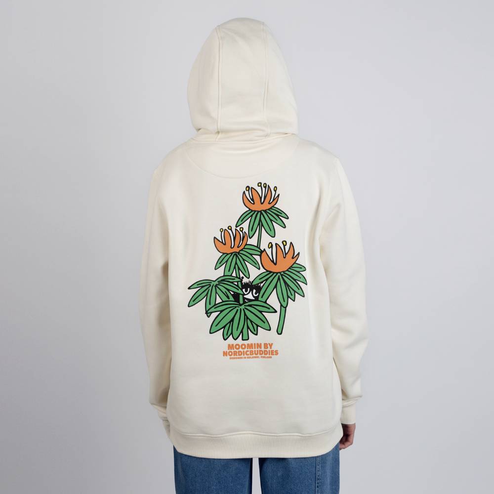 Moomin Hiding Hoodie Unisex White - Nordicbuddies - The Official Moomin Shop