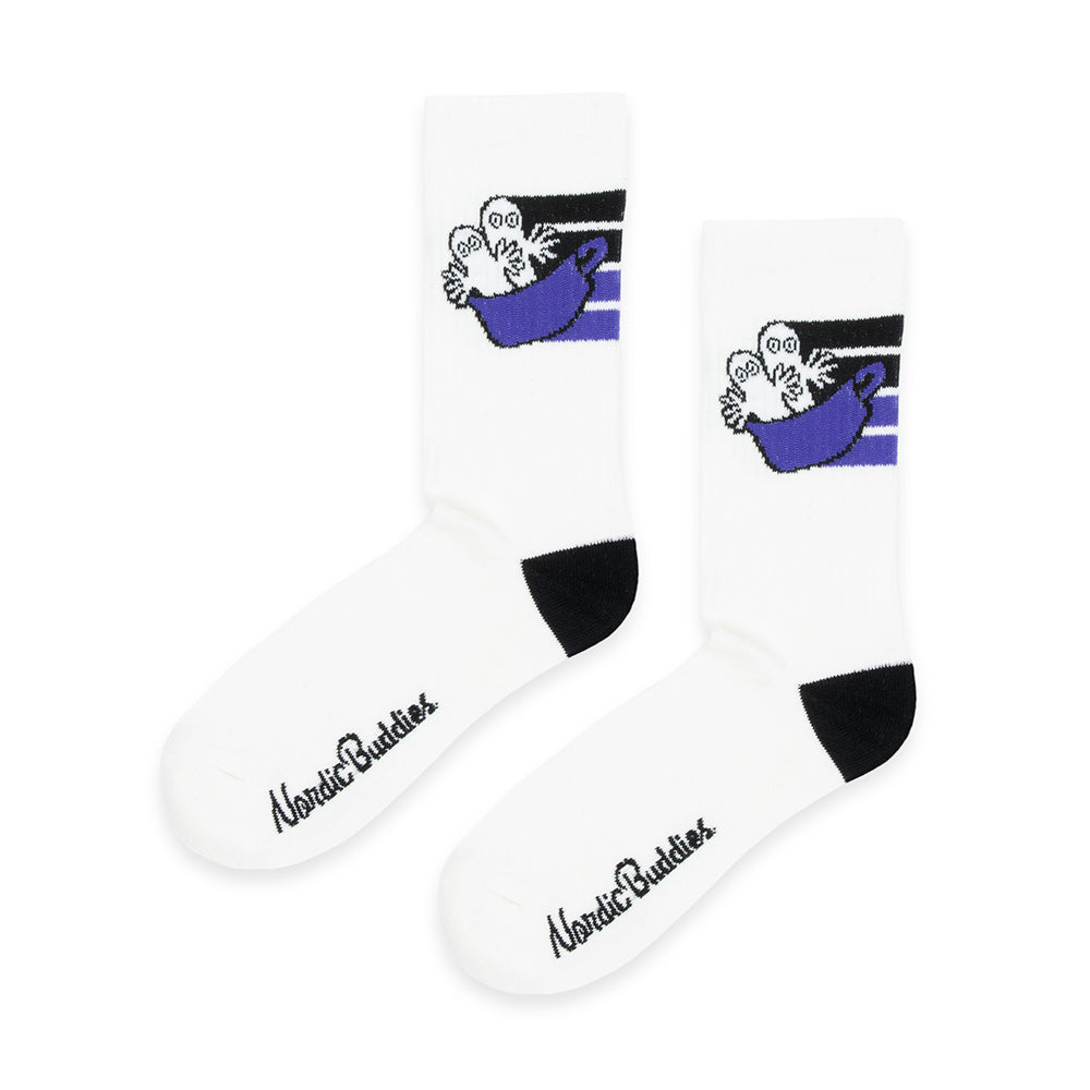 Hattifatteners Active Crew Socks 40-45 White - Nordicbuddies - The Official Moomin Shop