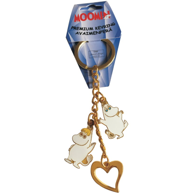 Moomintroll & Snorkmaiden Heart Metal Keyring - TMF Trade - The Official Moomin Shop