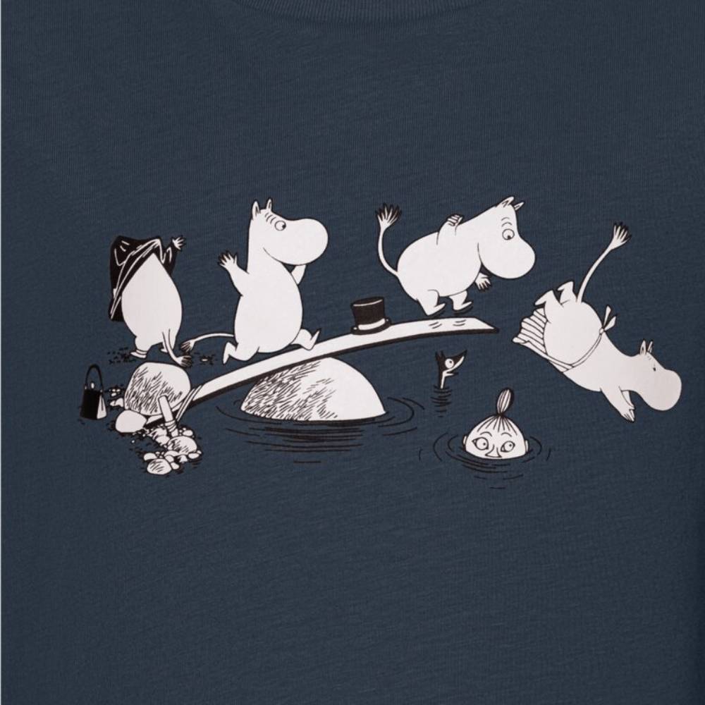 Moomin Swimming T-shirt Blue - The Official Moomin Shop