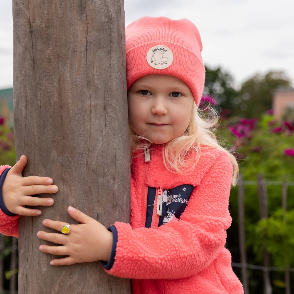 Moomintroll Fleece Jacket Coral - Jack Wolfskin - The Official Moomin Shop
