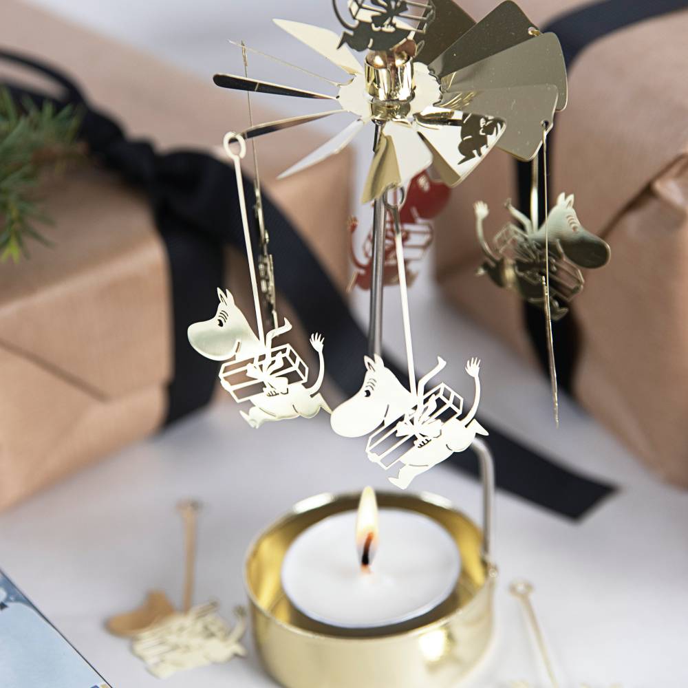 Moomintroll Gifts Rotary Candle Holder Gold - The Official Moomin Shop