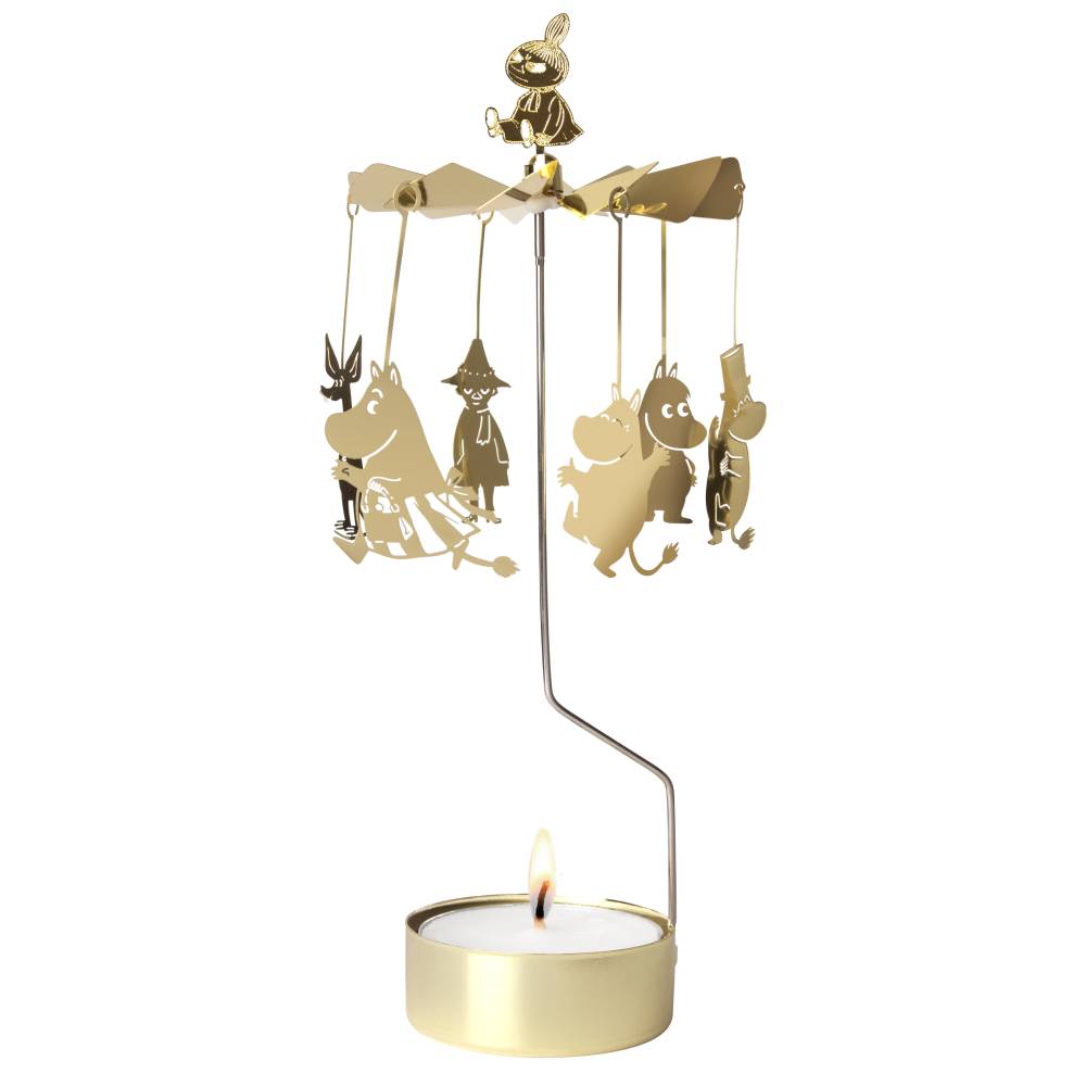 Moomin Family Rotary Candle Holder Gold 24cm - The Official Moomin Shop