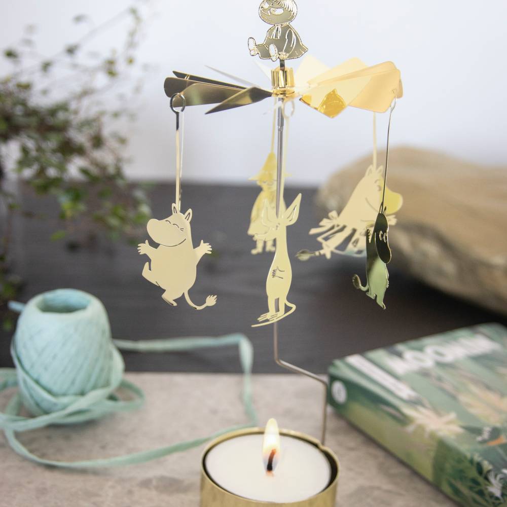 Moomin Family Rotary Candle Holder Gold 24cm - The Official Moomin Shop