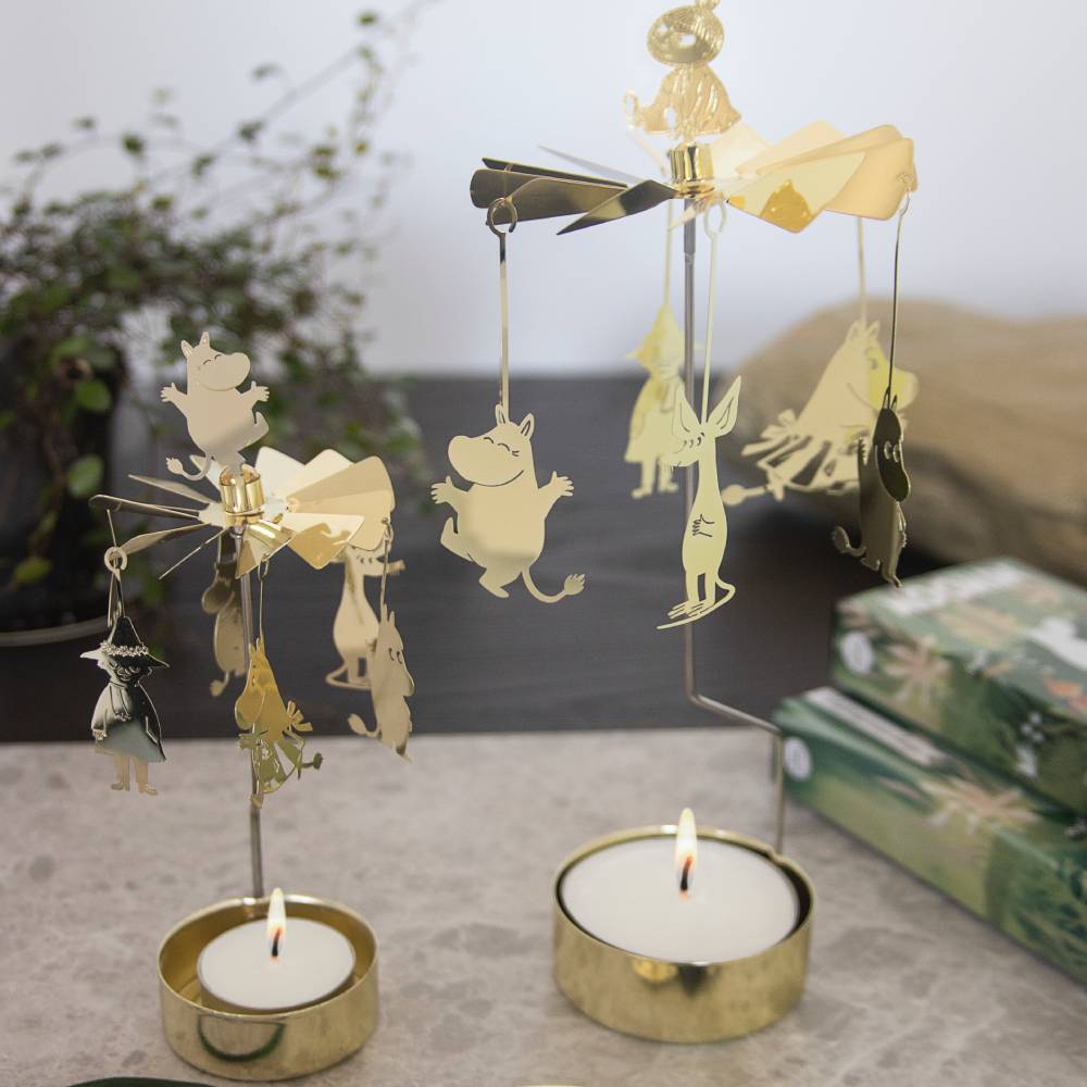 Moomin Family Rotary Candle Holder Gold 24cm - The Official Moomin Shop