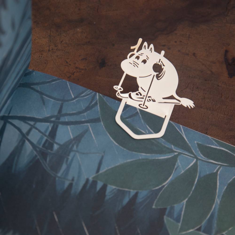 Moomintroll Skiing Bookmark Clip Silver - The Official Moomin Shop