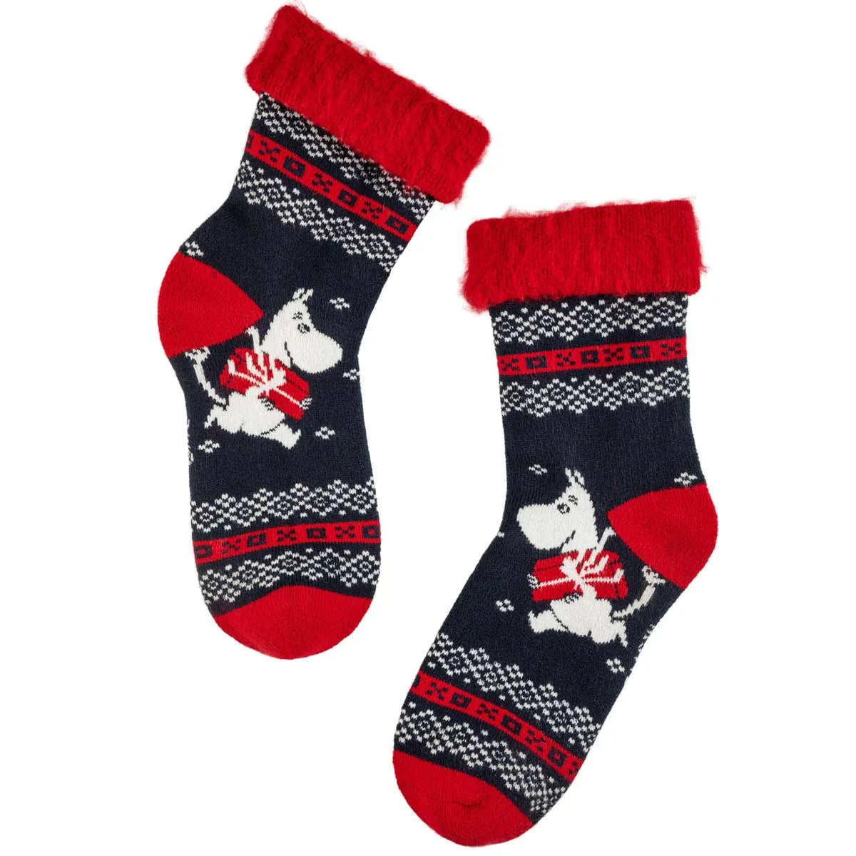 Moomintroll Fluffy Socks Red & Blue