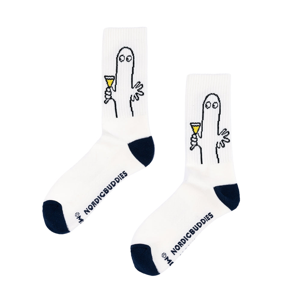 Hattifatterner Cocktail Active Socks 40-45 White - The Official Moomin Shop