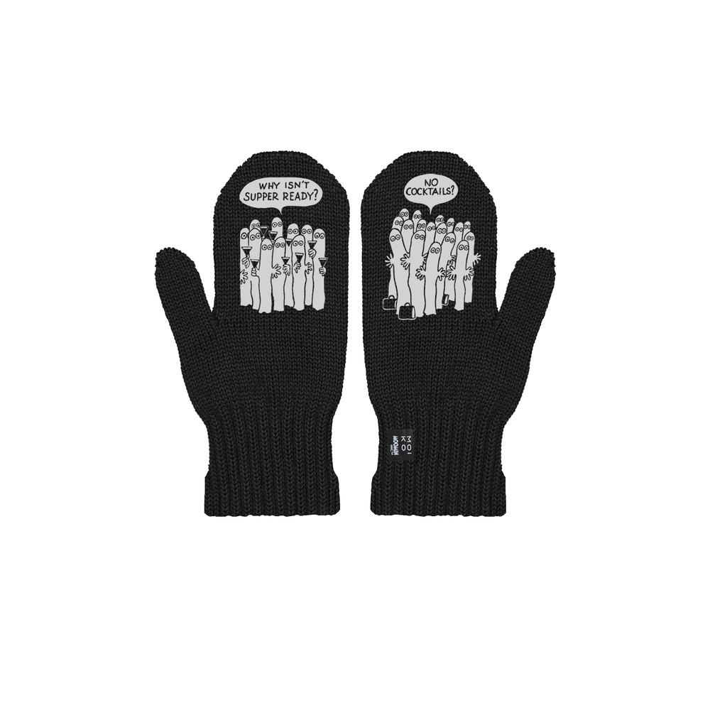 Hattifattener Mittens Black - The Official Moomin Shop