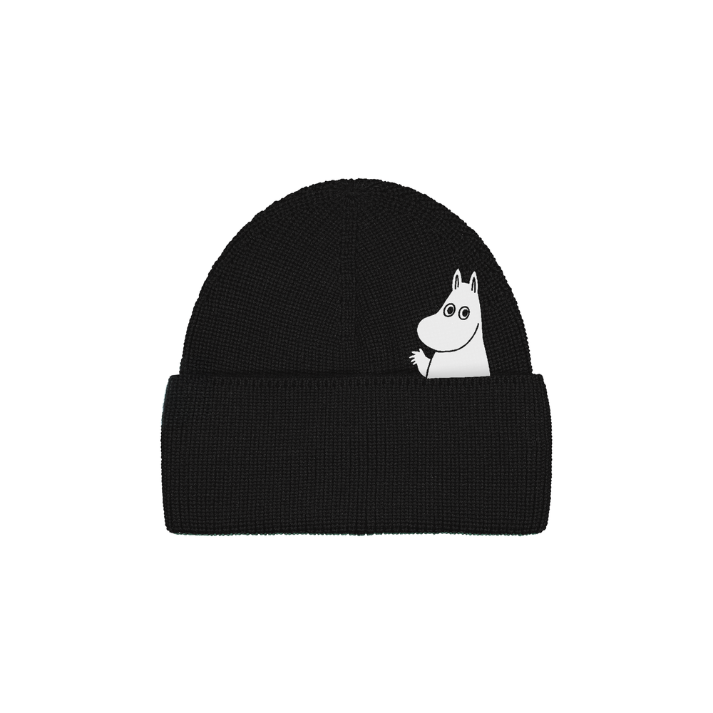 Moomintroll Hello Merino Beanie Black - The Official Moomin Shop