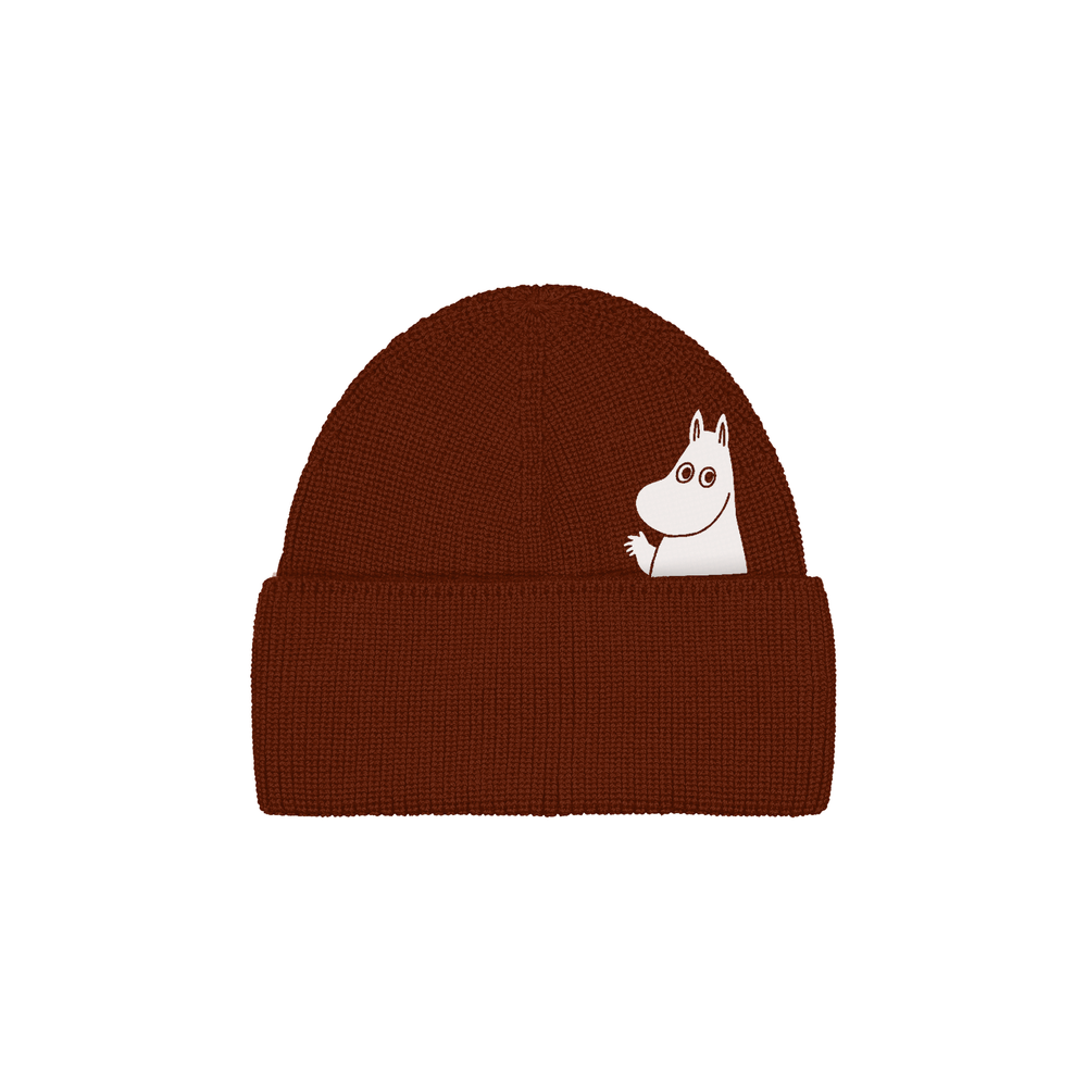 Moomintroll Hello Merino Beanie Terracotta - The Official Moomin Shop