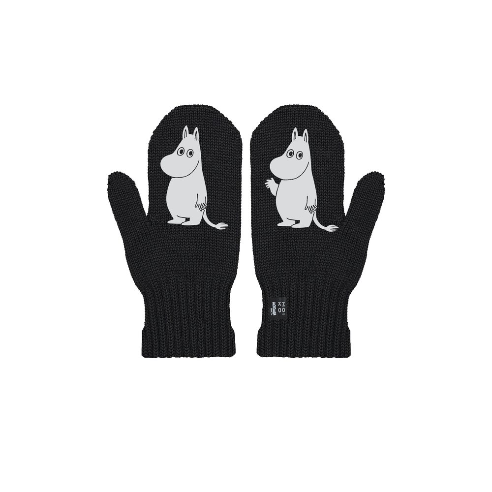 Moomintroll Hello Mittens Black - The Official Moomin Shop