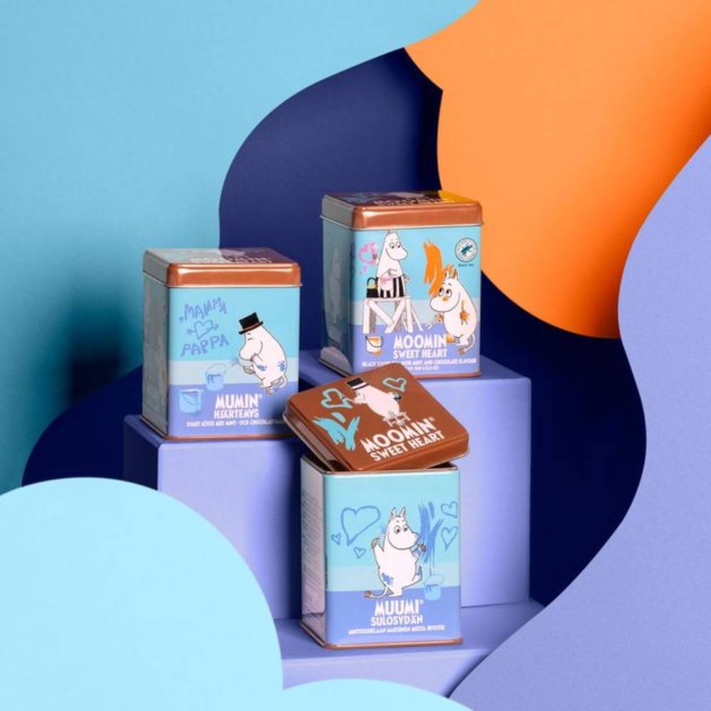Moomin Sweet Heart Tea Mint and Chocolate & Tin 100g - The Official Moomin Shop
