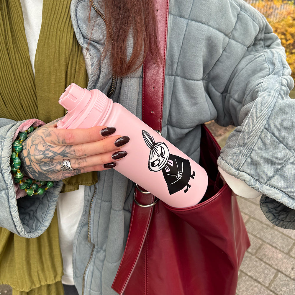 Little My's Flower Thermal Everyday Bottle 550ml Lightpink - The Official Moomin Shop